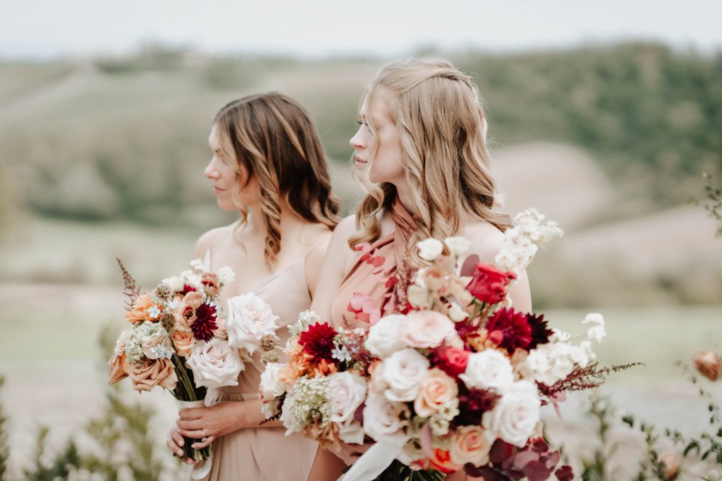 bridesmaids in Tuscany